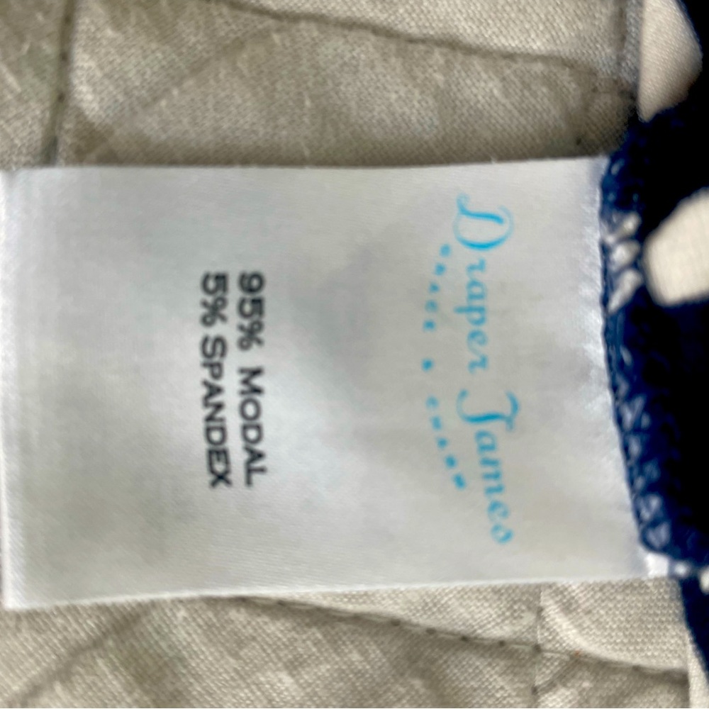 DRAPER JAMES Women's Supersoft Loose Fit Striped Tee Shirt Blue White Siz  Small - Picture 5 of 6